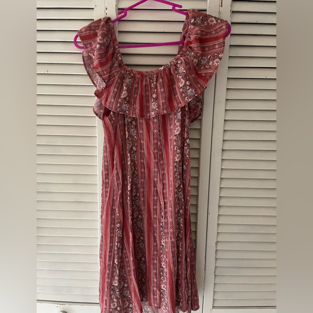 American Eagle Outfitters Pink Striped Maxi Dress